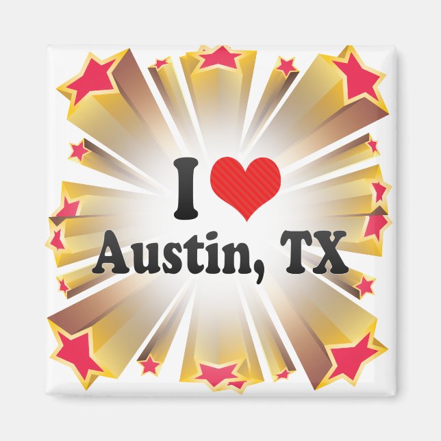 Imã Eu Amo Austin, TX (Frente)