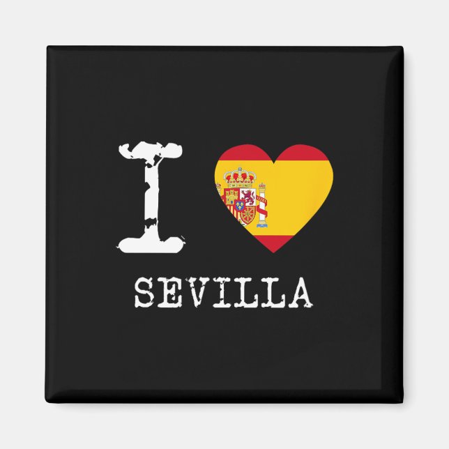 Imã Eu Amo Bandeira da Espanha Sevilha (Frente)