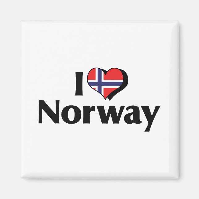 Imã Eu Amo Bandeira da Noruega (Frente)