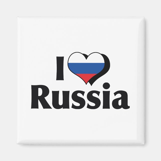Imã Eu Amo Bandeira da Rússia (Frente)
