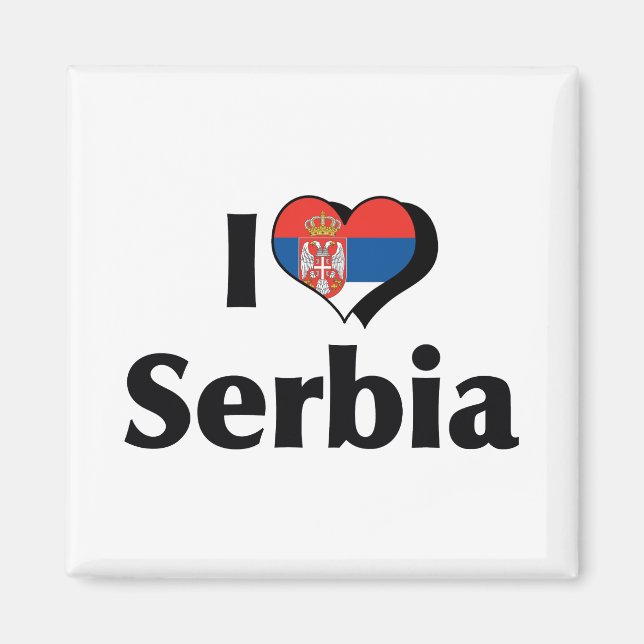 Imã Eu Amo Bandeira da Sérvia (Frente)