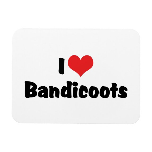 Ímã Eu Amo Bandicoots Coração (Horizontal)