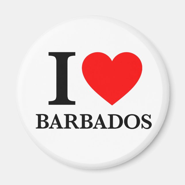 Imã Eu amo Barbados (Frente)