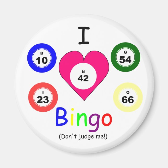 Imã Eu amo Bingo, não julgue (Frente)