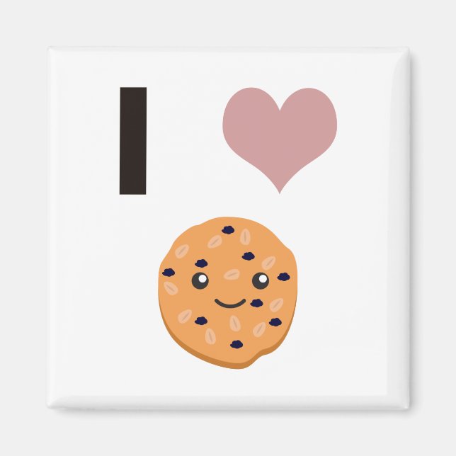 Imã Eu amo biscoitos de aveia (Frente)