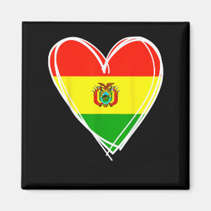 Imã Eu Amo Bolívia Legal Bolívia Bandeira Heart Design