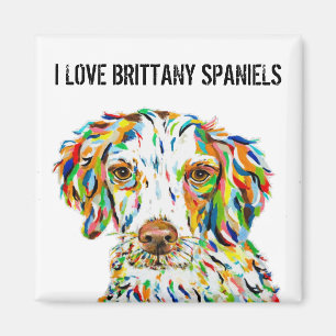 Imã Eu Amo Brittany Spaniels Magnet