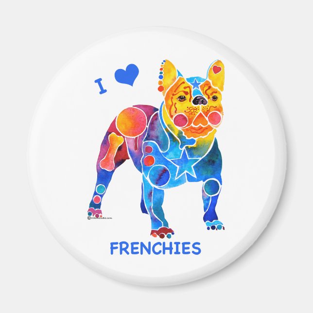 Imã Eu Amo Bulls Franceses (Frente)