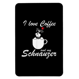 Ímã eu amo café e meus amantes de cachorro schnauzer