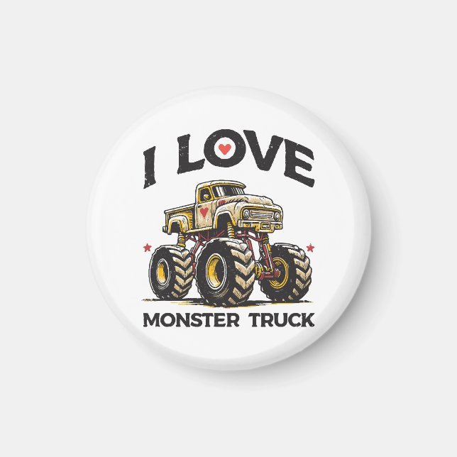 Imã Eu Amo Caminhão Monstro (Frente)
