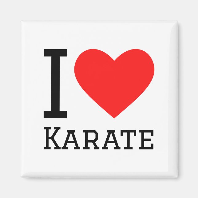 Imã Eu Amo Camiseta de Karatê (Frente)
