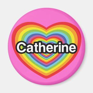 Imã Eu amo Catherine: coração do arco-íris