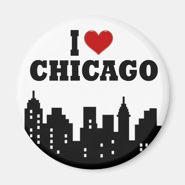 Imã Eu amo Chicago (Frente)