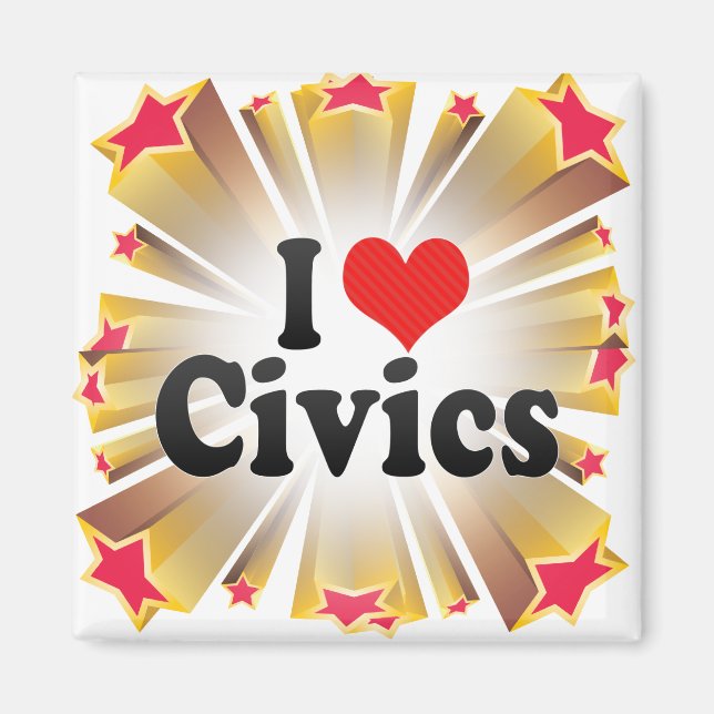 Imã Eu Amo Civics (Frente)