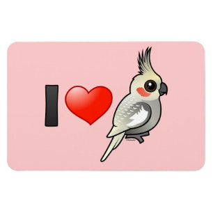 Ímã Eu amo Cockatiels Spangled