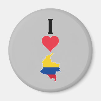 Imã Eu Amo Colômbia Vertical I Heart Country Flag Map
