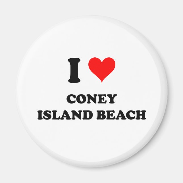Imã Eu Amo Coney Island Beach (Frente)
