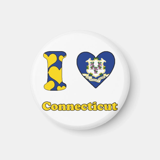 Imã Eu amo Connecticut (Frente)