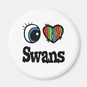 Imã Eu Amo (Coração) Cisnes