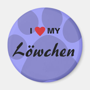 Imã Eu amo (coração) meu Lowchen Pawprint
