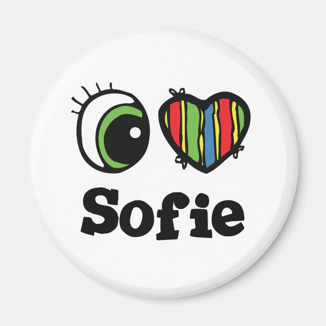 Imã Eu Amo (Coração) Sofie (Frente)