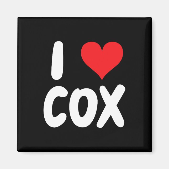 Imã Eu Amo Cox - Coração - Nome  (Frente)