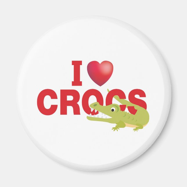 Imã eu amo crocs (Frente)