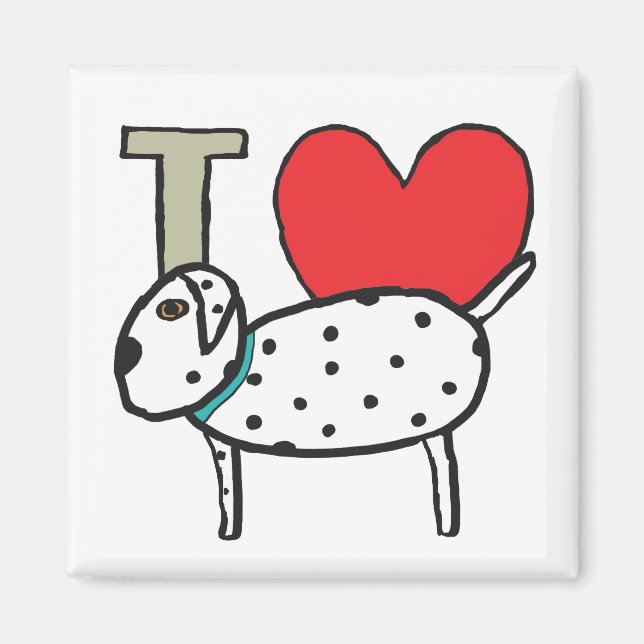 Imã Eu amo Dalmatianos (Frente)