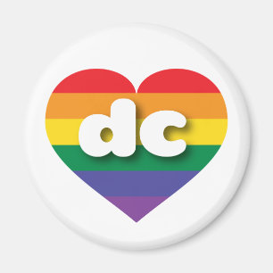 Imã Eu amo DC Orgulho gay Rainbow Heart