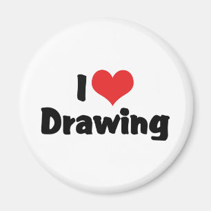 Imã Eu Amo Desenho de Coração - Artistas e Ilustradore