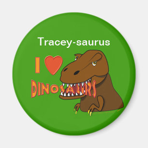 Imã Eu amo desenhos animados Tyrranosaurus Rex dos