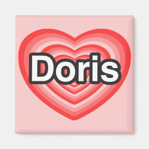 Imã Eu amo Doris. Eu te amo Doris. Coração