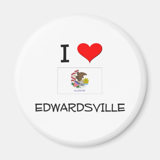 Imã Eu amo EDWARDSVILLE Illinois (Frente)