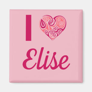 Imã Eu Amo Elise Tribal Heart Magnet
