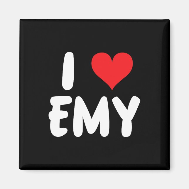 Imã Eu Amo Emy - Coração - Nome  (Frente)