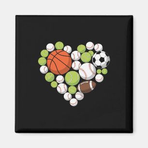 Imã Eu Amo Esportes Basquetebol Futebol Fã de Esportes