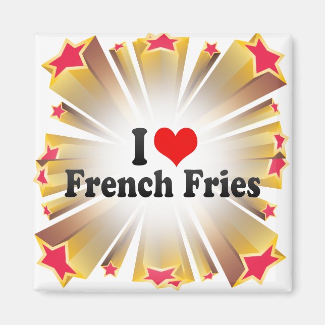 Imã Eu Amo Fries Franceses (Frente)