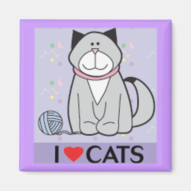 Imã Eu Amo Gatos (Frente)