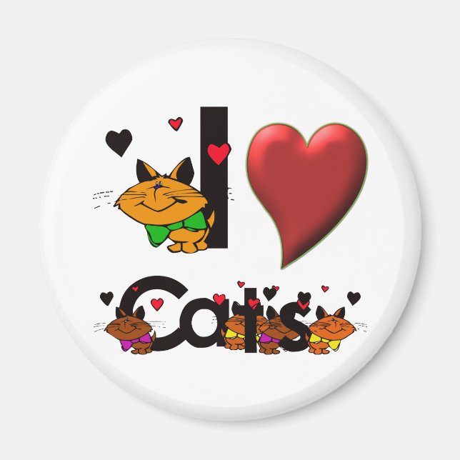 Imã Eu Amo Gatos (Frente)
