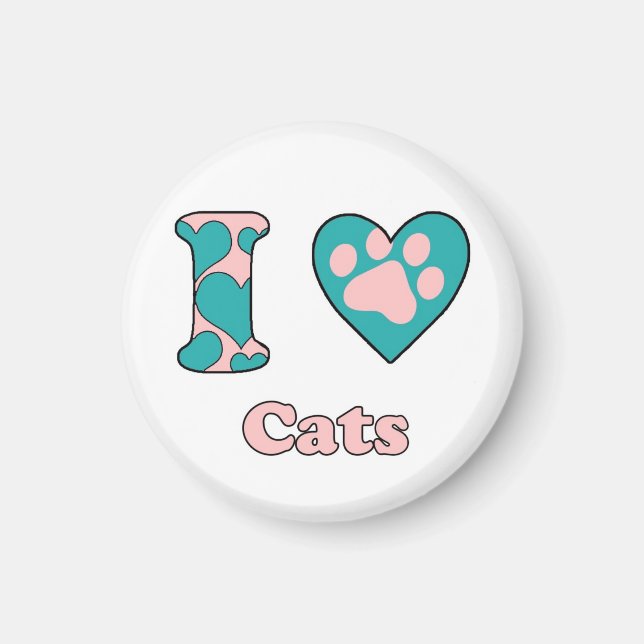 Imã Eu amo gatos (Frente)