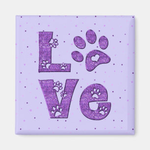 Imã Eu amo gatos - roxo