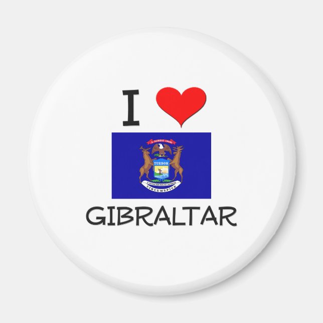 Imã Eu amo Gibraltar Michigan (Frente)