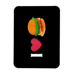 Ímã Eu Amo Hambúrguer Cheeseburger Alimentação Não Sau