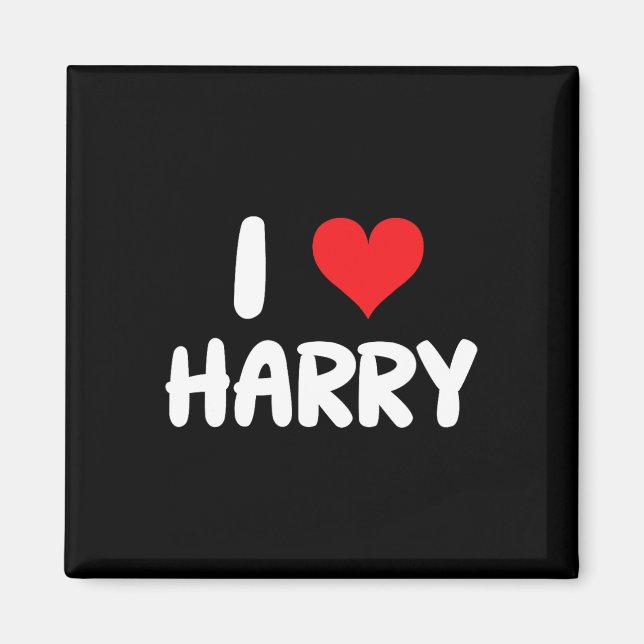 Imã Eu Amo Harry - Coração - Nome  (Frente)