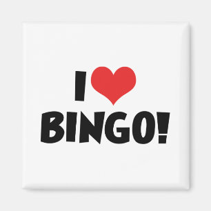 Imã Eu Amo Heart Bingo! - Amantes de Bingo