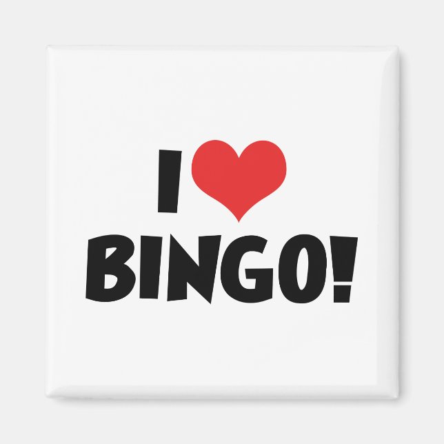 Imã Eu Amo Heart Bingo! - Amantes de Bingo (Frente)