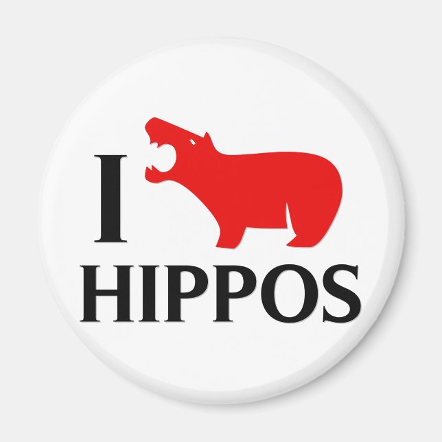 Imã Eu Amo Hippos (Frente)