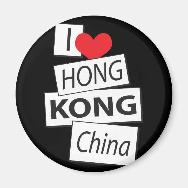 Imã Eu Amo Hong Kong China (Frente)