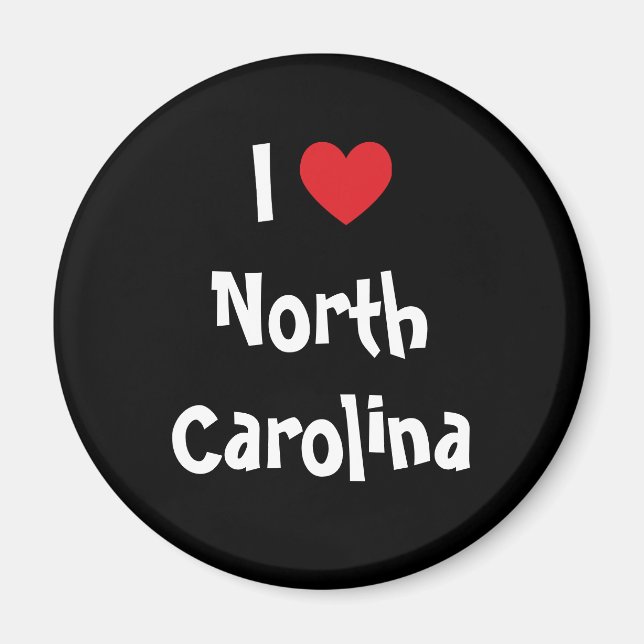 Imã Eu Amo Ímã da Carolina do Norte (Frente)