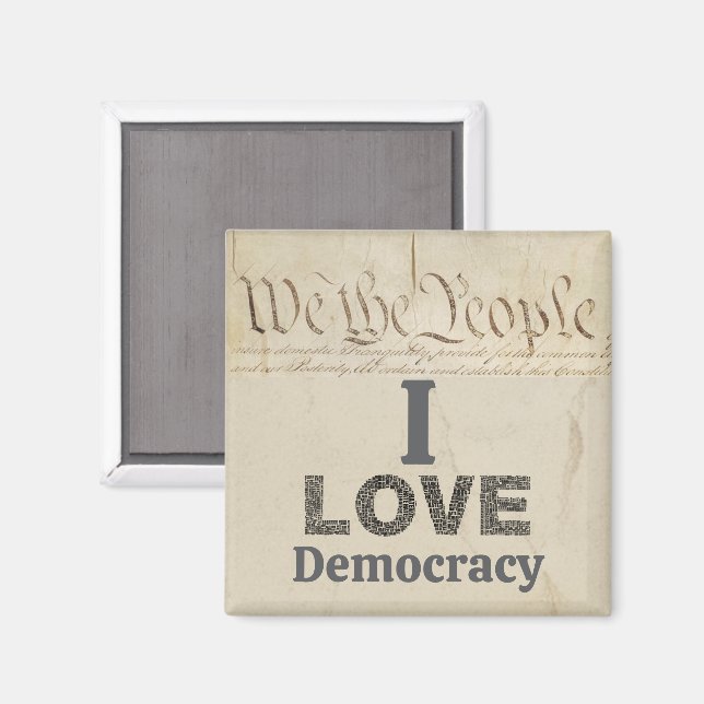 Imã Eu Amo Ímã de Democracia (Front/Back)